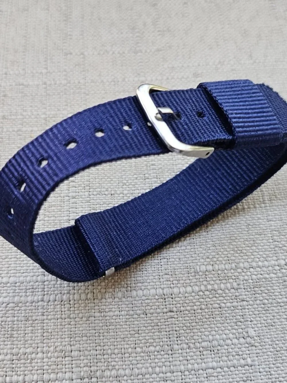 Navy Blue Canvas Strap for Watches Replacement Wristwatch Band Size Unbranded
